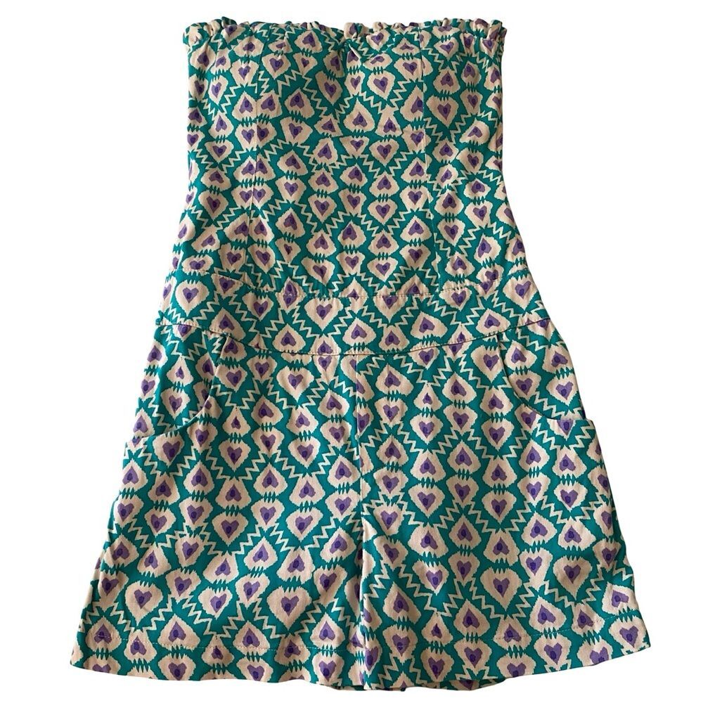 Strapless Heart Print One Piece Shorts Romper
